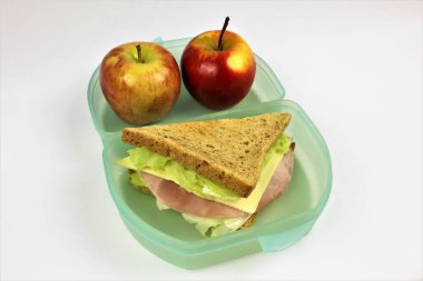 Bir konsept. Beslenme çantası, sandviç.