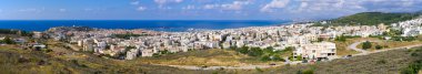 Panoramik cityscape Rethymnon, Crete, Yunanistan