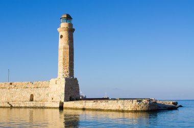 Deniz feneri rethymno, crete, Yunanistan