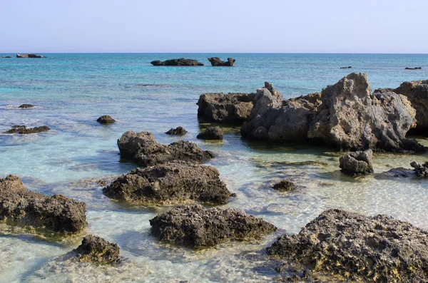 Célèbre plage d'Elafonissi avec sable rose, Crète — Photo