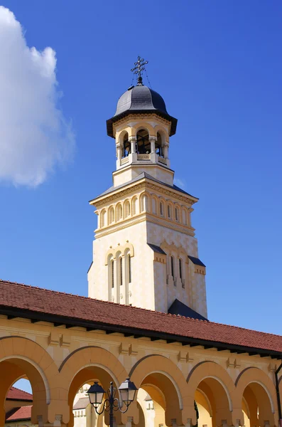 Tower of orthodox cathedral in Alba Iulia, Romania — Stock Photo, Image