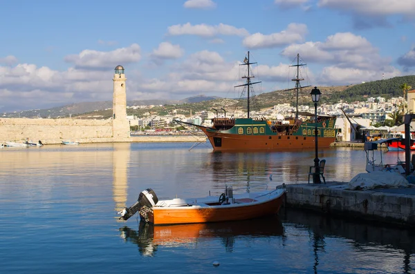 Világítótorony, Rethymno, Kréta, Görögország — Stock Fotó