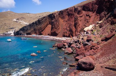 Santorini, Yunanistan 'ın Kızıl Plajı