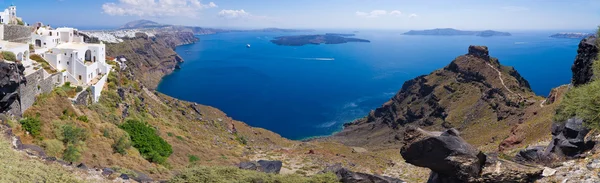 サントリーニ島、ギリシャでティーラ島のパノラマ — ストック写真