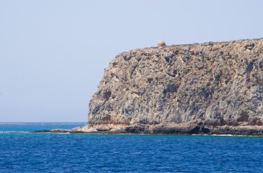 Kayalıklardan yakınındaki ünlü Balos beach, Crete, Yunanistan
