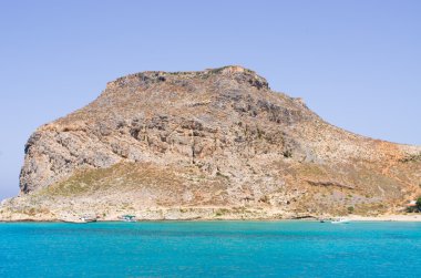 Kayalıklardan yakınındaki ünlü Balos beach, Crete, Yunanistan