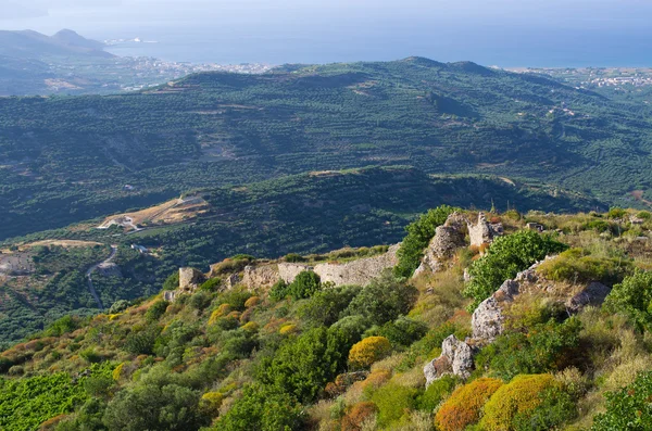 Ruins of ancient Polyrrinia,Crete island, Greece — Stock Photo, Image