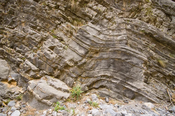 Geologisch in der Samaria-Schlucht auf der Betoninsel, Griechenland — Stockfoto