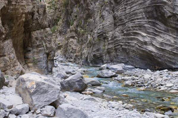 Creek w Wąwóz Samaria, Kreta, Grecja — Zdjęcie stockowe