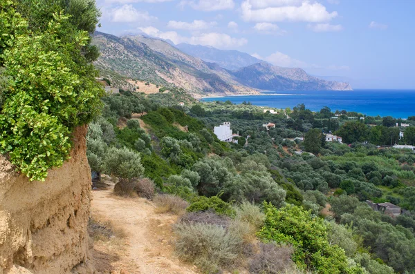Camino de tierra en las montañas, Creta, Grecia —  Fotos de Stock