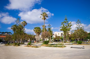 Palmiye ağaçlarında Rethymnon'daki ile kare