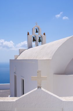 Santorini, Yunanistan için Oia şehir kilisede
