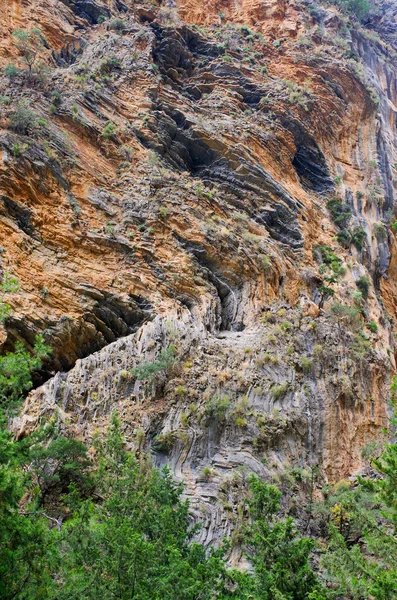 Geológica em Samaria Gorge na ilha de Creta, Grécia — Fotografia de Stock