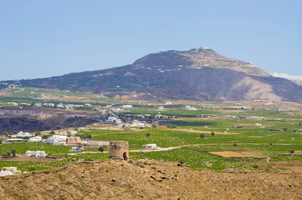 In de buurt van het dorp Akrotiri op Santorini eiland, Griekenland — Stockfoto