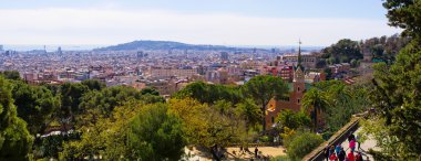 Cityscape Park Guell, İspanya Barselona