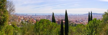 Cityscape Park Guell, İspanya Barselona