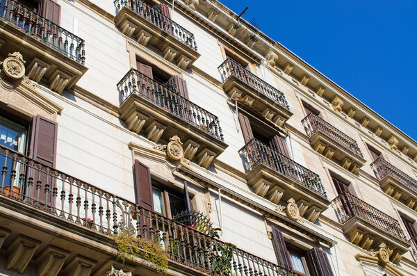 Typical tenement house of Barcelona - Spain