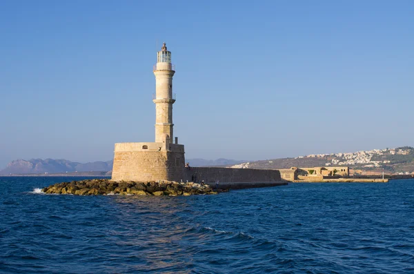 Farol do porto de Chania, Creta, Grécia — Fotografia de Stock