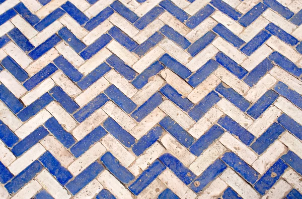 Blue and white ceramic pavement — Stock Photo, Image