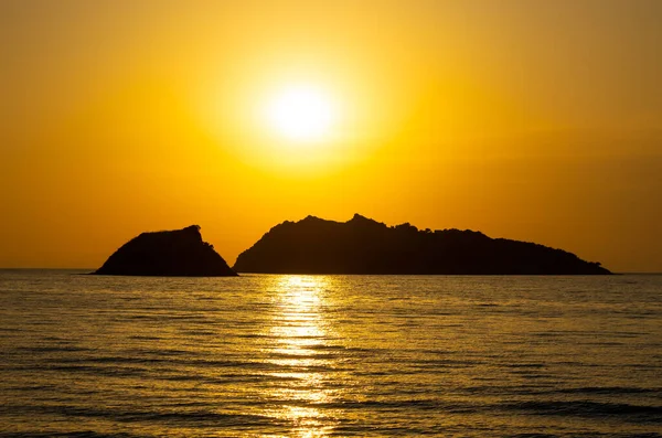 Pôr Sol Uma Das Ilhas Gregas — Fotografia de Stock