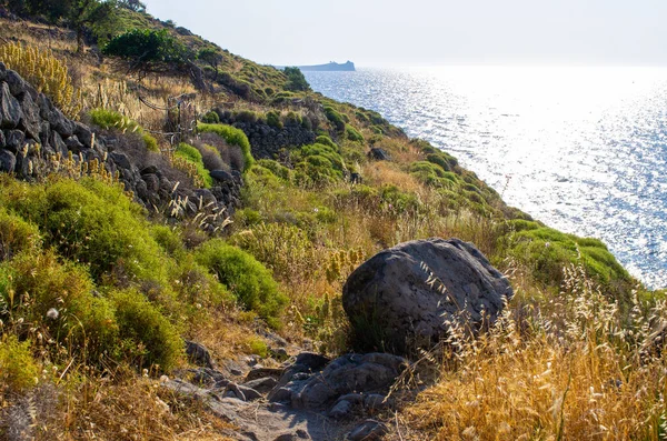 Litoral Panorâmica Uma Das Ilhas Gregas Lesbos — Fotografia de Stock