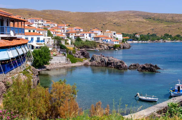 Sigri Pequena Aldeia Ilha Lesbos Grécia — Fotografia de Stock