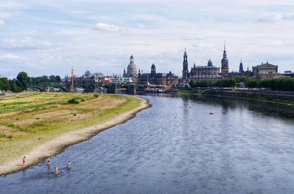 Dresden Landschaft Mit Fluss Deutschland — Stockfoto
