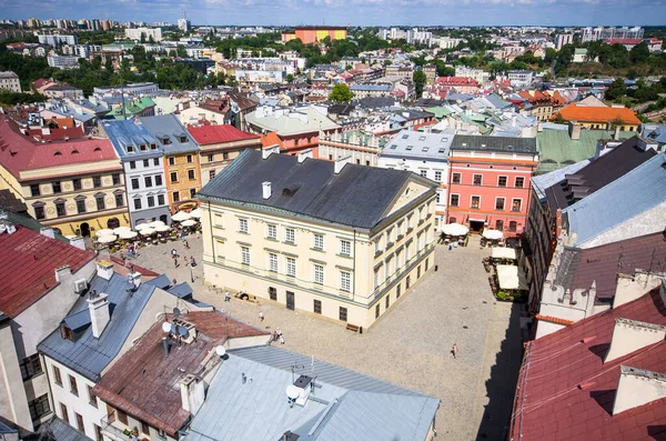 Panorama Com Praça Cidade Lublin Polônia — Fotografia de Stock