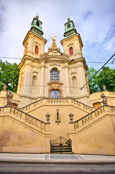 Церква Святого Іоанна Nepomucene скелі в Празі, Чеська Repubic — стокове фото