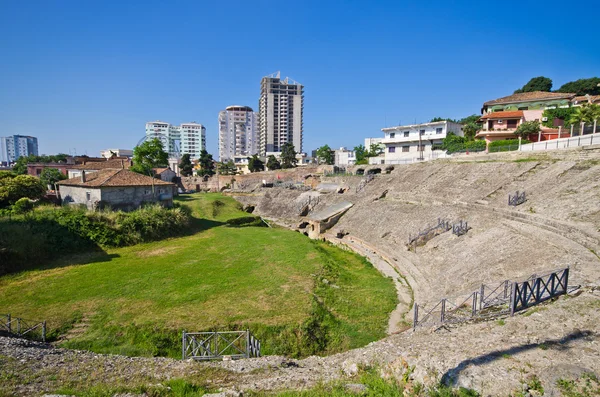 Romeinse amfitheater in Durres, Albanië — Stockfoto