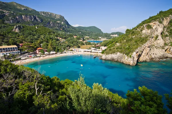 Bahía Paleokastritsa en Corfú, Grecia —  Fotos de Stock