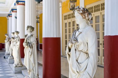 Heykeller Achillion Palace Corfu Island, Yunanistan