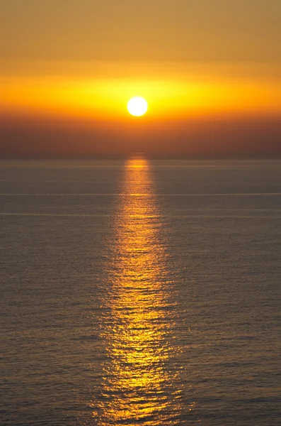 在 Perlouades 村-科孚岛，希腊著名日落 — 图库照片