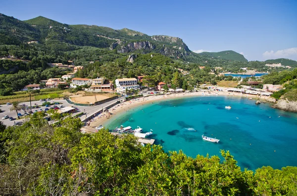 Bahía Paleokastritsa en Corfú, Grecia —  Fotos de Stock