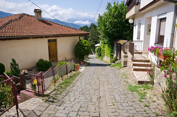 Wąska ulica w miejscowości Ohrid, Macedonia — Zdjęcie stockowe