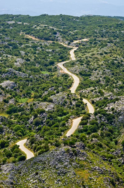 Road on Pantokrator mountain, Corfu island, Greece — Stock Photo, Image