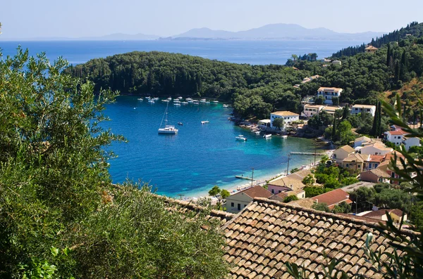 Bahía Kalami en la isla de Corfú - Grecia — Foto de Stock
