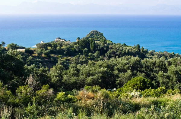 Deniz kıyısı Corfu Island - Yunanistan — Stok fotoğraf
