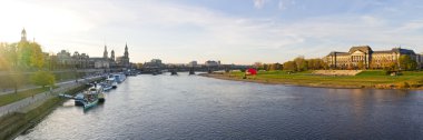 Dresden dan Panorama sırasında günbatımı, Almanya