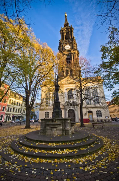 "Kościół dreikonigskirche w Dreźnie, Niemcy — Zdjęcie stockowe