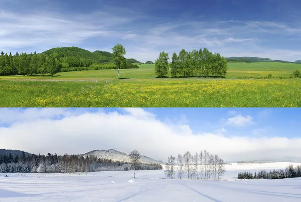 Зима и лето — стоковое фото