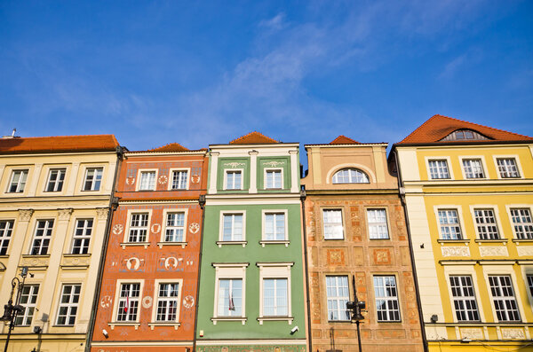 Colorful tenement houses in Poznan, Poland