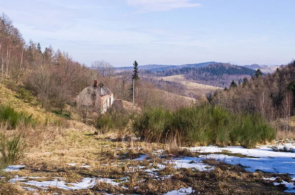 Vroege winter in Sudeten bergen - Polen — Stockfoto