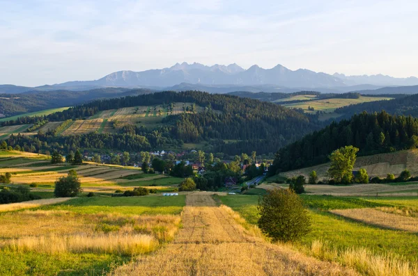Les montagnes Tatra dans la scène rurale - Pologne — Photo