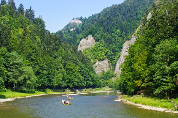 Dunajec rivier in het Pieniny gebergte, Polen — Stockfoto