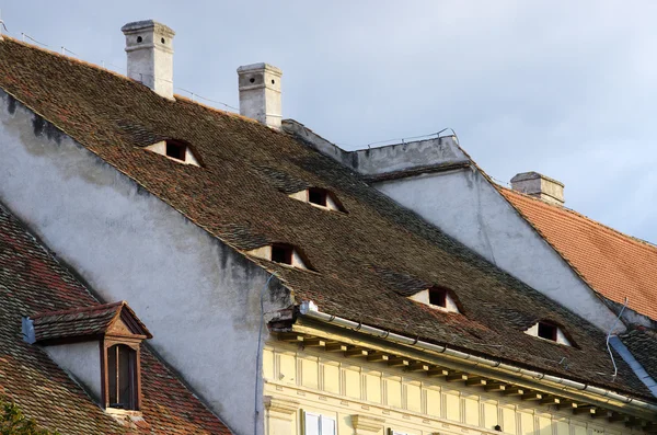 Famous houses with eyes in Sibiu, Romania — Stock Photo, Image