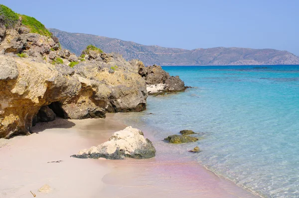 Famosa playa de Elafonissi con arena rosa, Creta —  Fotos de Stock