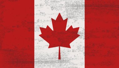 Grunge texture Canada flag. Vector illustration in vintage style clipart