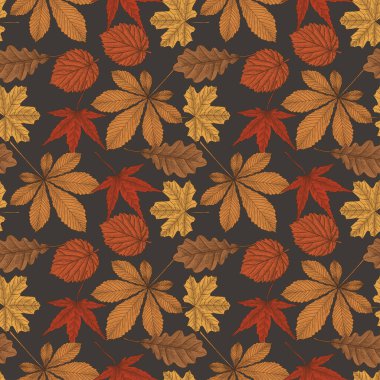 Sonbahar klasik tarzda pürüzsüz bir desen bırakır. Oymalı biçimdeki vektör illüstrasyonuName