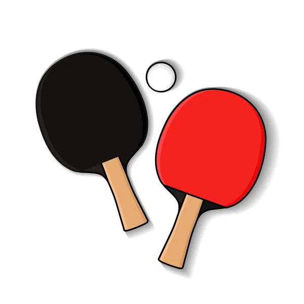 Raquettes Pour Tennis Table Avec Balle Ping Pong Illustration Vectorielle — Image vectorielle